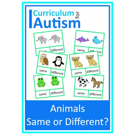 Animals Same or Different Clip Cards